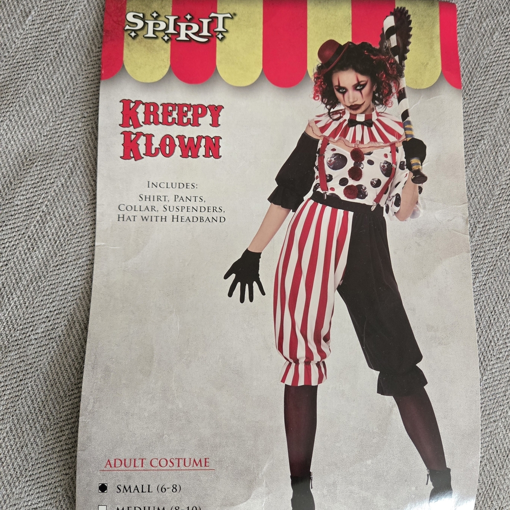Spirit Kreepy Klown Costume - Red, Black, White